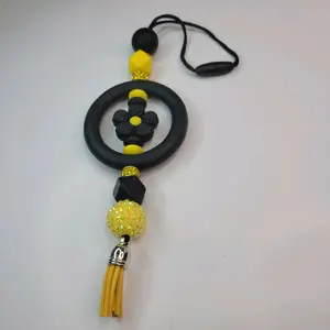 Car Rearview Mirror Hanging Decoration Beaded Accessories for Interior Decor Tassel Decorations