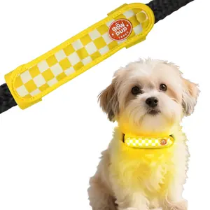Velcro Fabric LED Light Strap for Dogs & Cats – Glowing Patch, Glow in the Dark, Hook & Loop Fastened Collar Light for Nighttime Walks, 15.2 x 3.5 cm, 40mAh Battery, 3-5H Run Time accessories Illuminated Leash Reflective Strip Harness Safety Harnesses