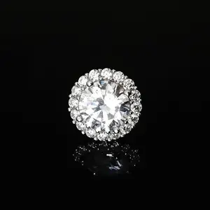 12mm Oversized Zircon Sparkling Diamond Earrings European American Trendy Unisex High-End Fashion Jewelry for Men and Women