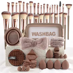 Facial Makeup Tool Set, Portable Travel Face Makeup Mixed Brushes & Cleaning Tools Group for Daily Use, Women's Professional Cosmetic Tools,Gifts For Women