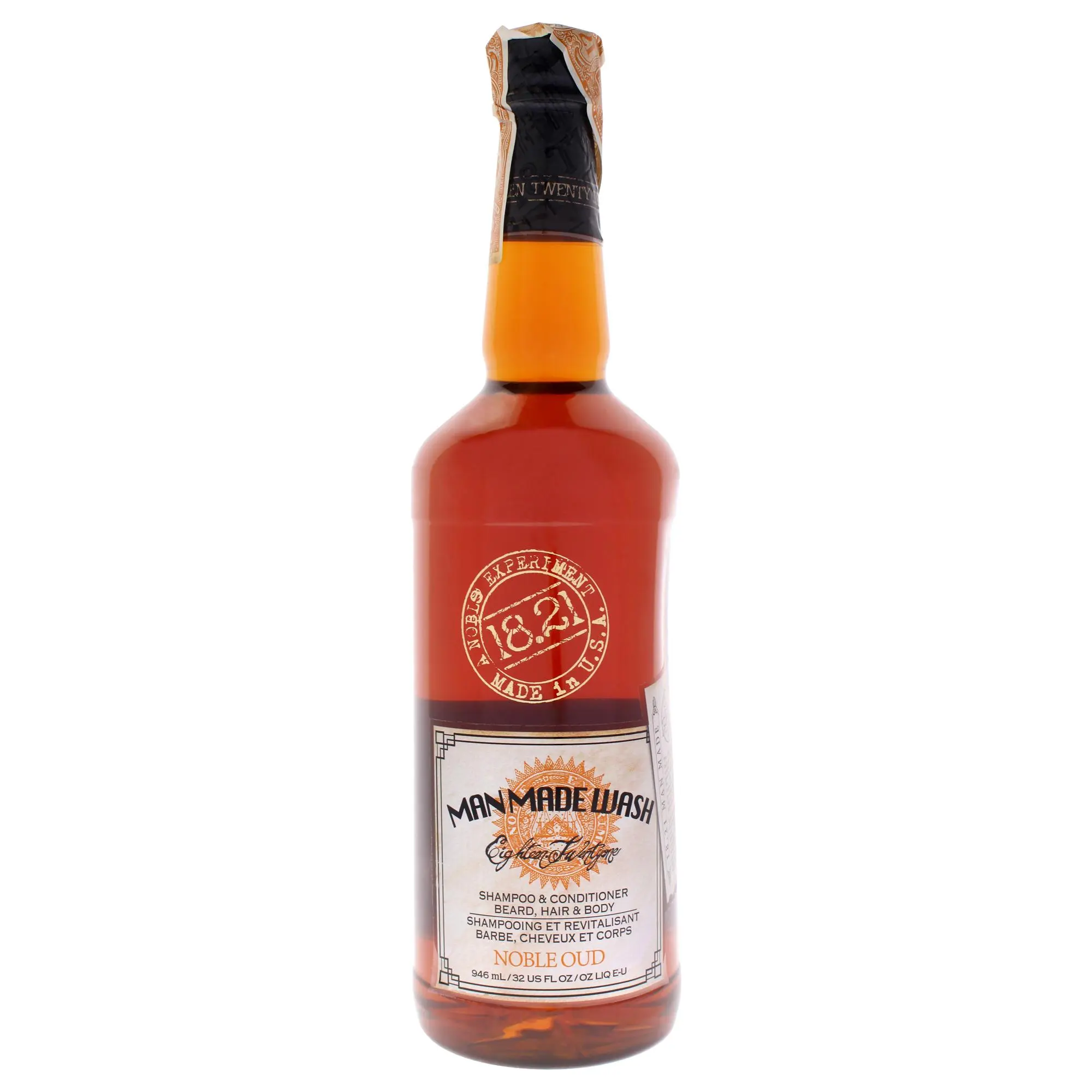 3-In-1 Man Made Wash - Noble Oud by 18.21 Man Made for Men - 32 oz Shampoo, Conditioner and Body Wash