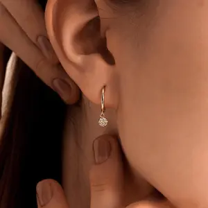 Classic Diamond Drop Earring, Pave Huggie Hoop Earrings –Trending Wedding & Gift Jewelry​