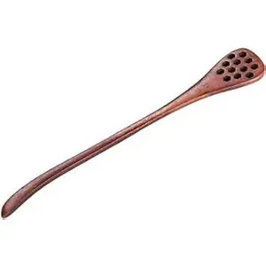Brown Handmade Long Handle Wooden Honey Dipper Stirrer Mixing Drizzler for Kitchen and Dining