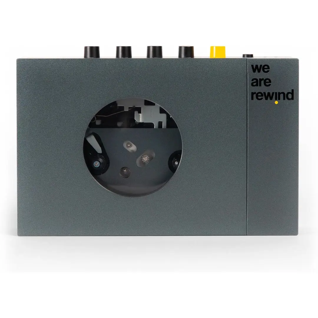 We Are Rewind Portable Cassette Player - Cassette Tape Recorder with Bluetooth Connection Speaker or Headphones, 3.5mm Audio Cable - Vintage Design Cassette Player & Recorder - (Keith, Grey)