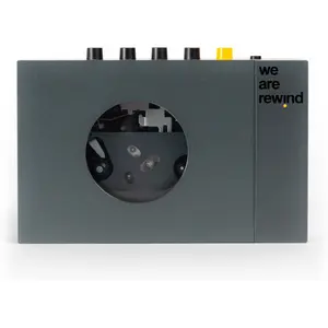 We Are Rewind Portable Cassette Player - Cassette Tape Recorder with Bluetooth Connection Speaker or Headphones, 3.5mm Audio Cable - Vintage Design Cassette Player & Recorder - (Keith, Grey)