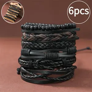 Men's Handmade PU Leather Crafts Punk Street Minimalist Double Design Durable Diverse Suitable for Daily Wear Formal Clothing Fashion Accessories Streetwear Gifts