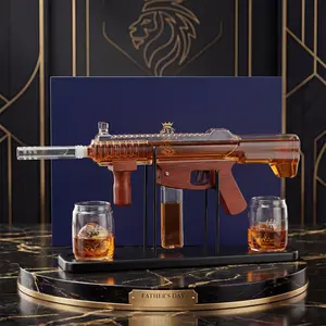 Father's Day Gift, Kollea Gun Whiskey Decanter Set-Limited Edition, Detachable Decanter with Bullet Shot Shaped Bottles, Cool Anniversary Birthday Gift for Him Husband Dad, Military Present Dispenser for Home Bar Drinking, Drinkware Stylish Utensils