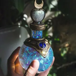 Magic Potion Bottle Decor – Fantasy Resin Ornament for Home, Garden, Shelf Display Creative Alchemy Style Decoration