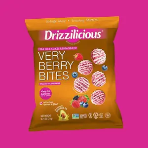 48 Pack - Drizzilicious Very Berry Bites - Mini Rice Cakes Reimagined 0.74Oz - 21g