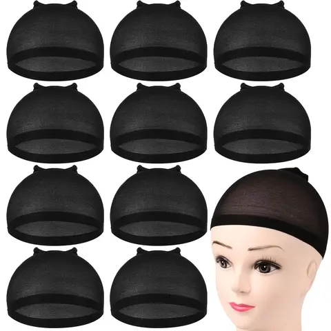 Wig Cap, 10pcs/set Breathable & Comfortable Elastic Wig Cap, Women's Stretch Nylon Wig Cap, Heatless Styling Tool for Women, Hair Weft Extensions, Stretchable Wig Cap