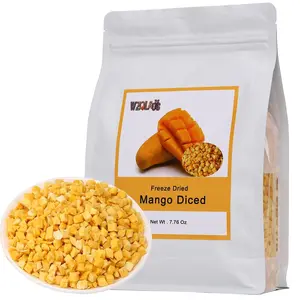 Freeze Dried Diced Mango 7.76oz, Crispy Crunchy Mango Snack, No Sugar Added, Real Fruit Cubes for Smoothies, Yogurt, Tea, Baking, Desserts & Everyday Snacking