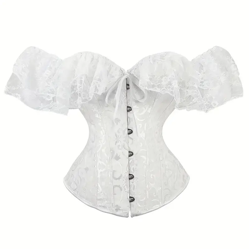 Women's Floral Jacquard Bone Fishbone Corset Structure Shapewear Tube Top, Retro Vintage Feminine Fit Fashionable Tummy Control Shaper, Women's Shapewear for All Seasons, Abdomen Shapewear, Corset Body Shapewear