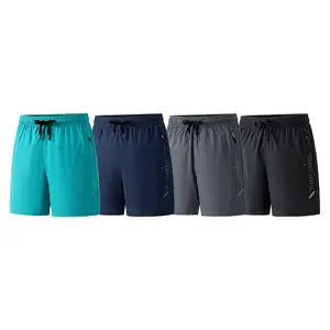 Men's Athletic Running Shorts with Zipper Pockets, Elastic Waist and Adjustable Drawstring, Breathable Side Vent Hole Design, Reflective Detail, Lightweight Active Workout Gym Training Shorts for Jogging, Fitness, Sports, Available for Summer Use
