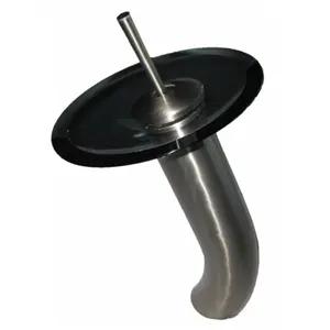 212 MAIN Modern Deck Mount Waterfall Vessel Faucet, Brushed Nickel Finish, Smoke Colored Glass, Single Handle, Solid Brass Construction, Includes Hoses