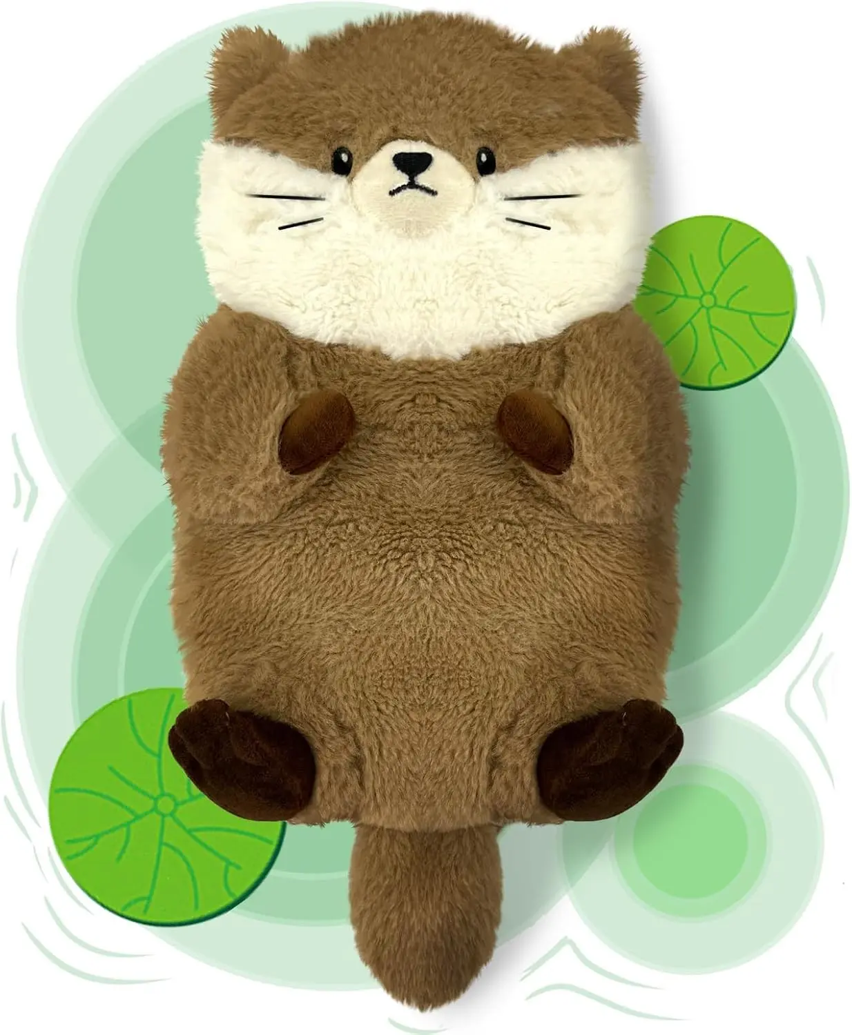 Microwave Heating Pad for Cramps Pain Relief, 15 * 8" Cozy Plush Microwavable Heating Pads for Back, Neck Shoulder, Cute Otter Microwave Stuffed Animal with Washable Cover,Unscented