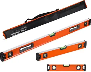 3- Spirit Level Set, 12", 20", 40" Level Set with  Torpedo Level, 45/90/180Bubbles Measuring, Aluminium Alloy Levels with Carrying Bag