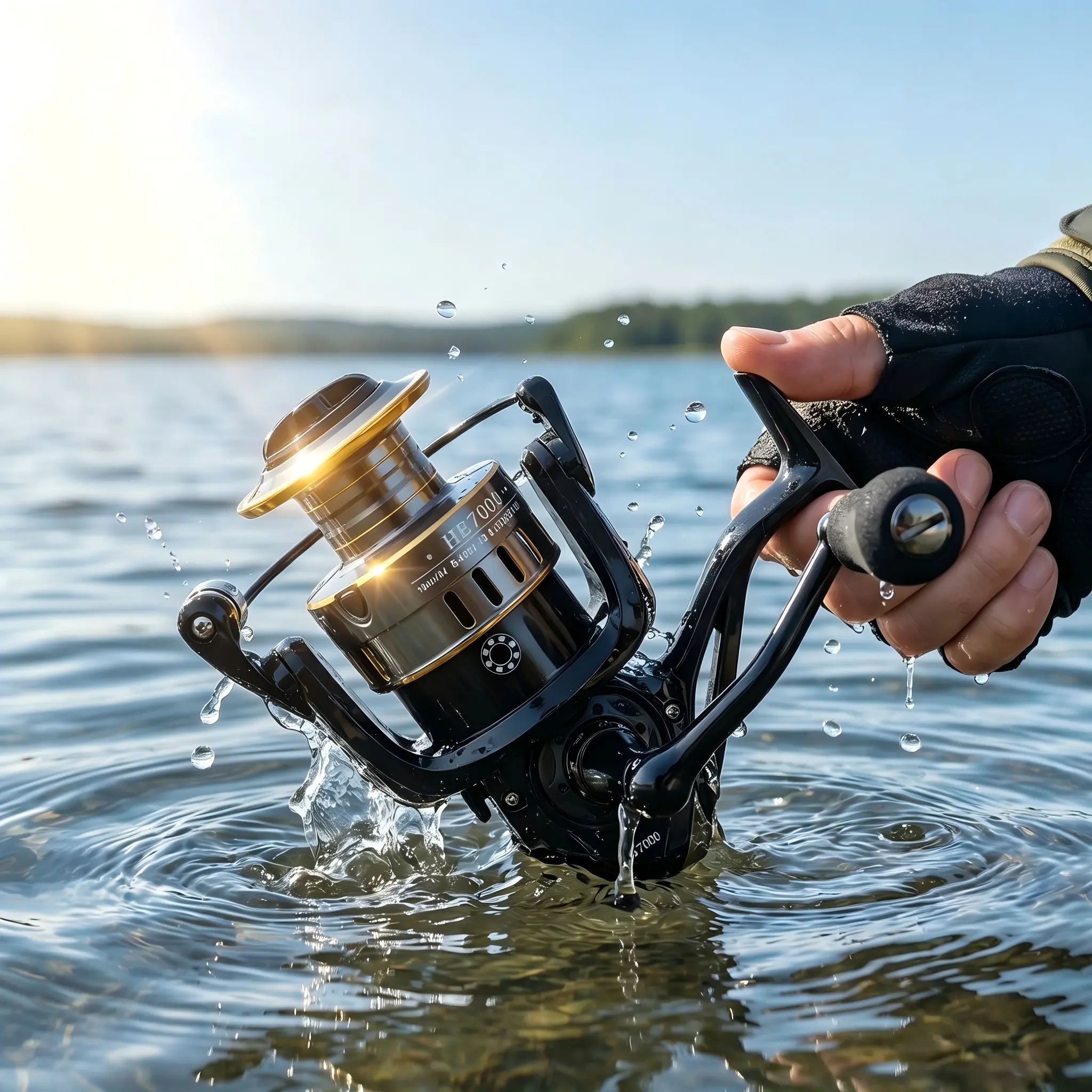 Lightweight Spinning Reel 6000/7000, Water Resistant with a CNC Aluminum Spool for Inshore and Trout Fishing, Ultra-Smooth 12+1 BB with 22 Max Drag, Built For Tough Inshore Conditions