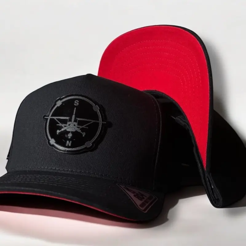 Piloto Hats black red under visor SnapBack For man