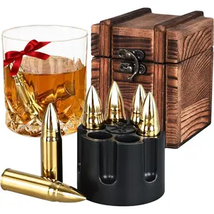 Mens Gifts, Whiskey Stones Gift Set with 6 Pcs Stones and Box, Reusable Ice Cubes for Drinks, Cool Gadgets Bourbon Mens Gifts for Dad, Husband, Whiskey Lover