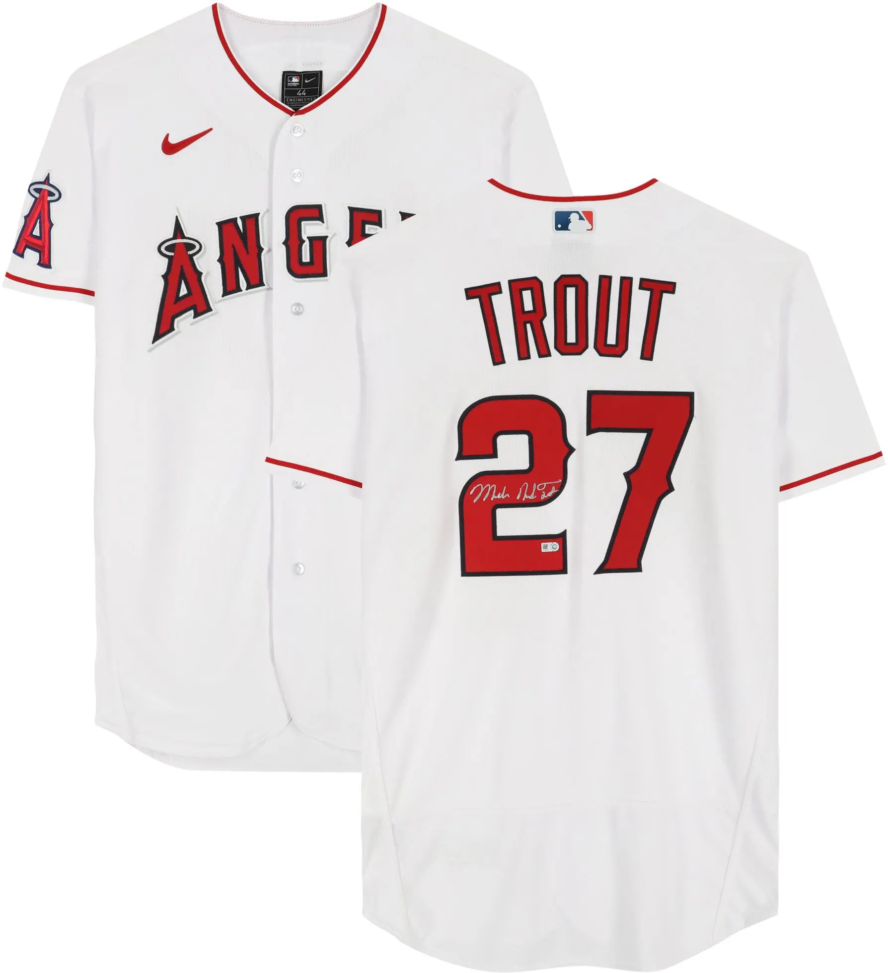 Mike Trout Los Angeles Angels Autographed Authentic White Authentic Jersey with "Full Name" Inscription - Fanatics Authentic Certified