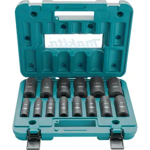 Makita (A-96372) 14 Pc. 1/2" Drive Deep Well SAE Impact Socket Set