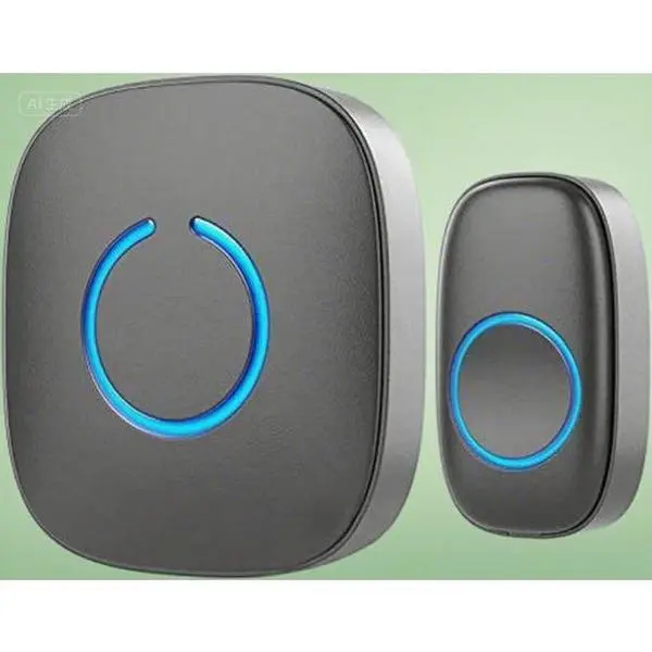 Battery Operated Wireless Doorbell Kit Set - 1 Outdoor Entry Push Button, 1 Receiver, 1000ft Long Range, LED Flash, Matte Black, Weatherproof, Easy Installation with Batteries & Anchors, 4 Volume Settings for Home Security