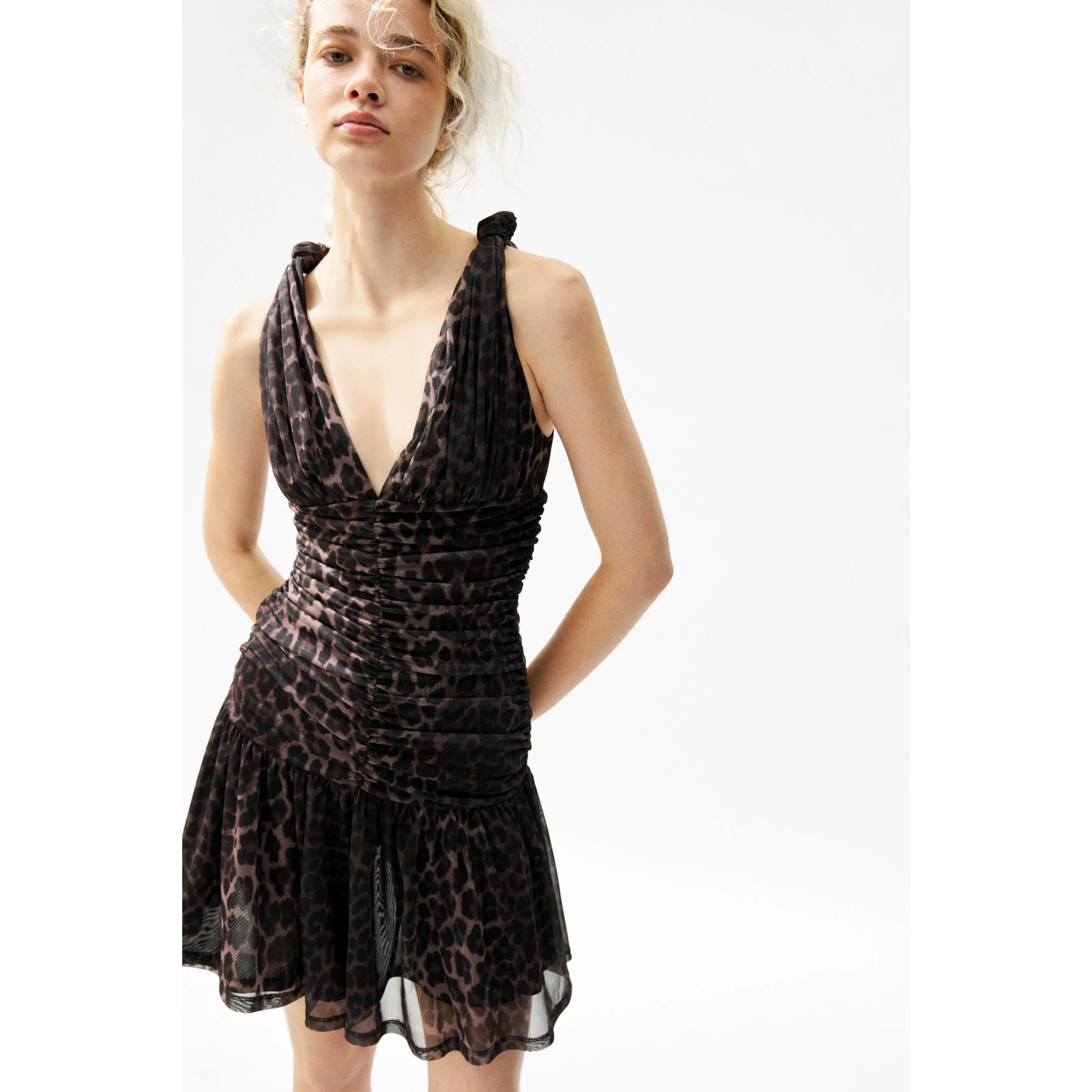 H&M Ruched flared-skirt dress