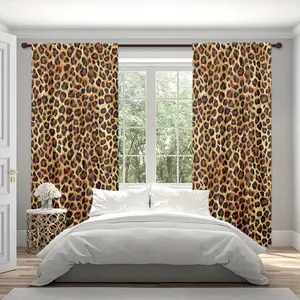 Leopard Print Curtain, Modern Animal Print Curtain, Window Curtain, Heavy Curtain, Thermal Insulated Curtain for Home Living Room Bedroom, Home Decor