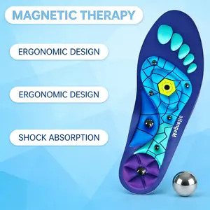 1pair Magnetic Acupressure Insoles for Men & Women,Reflexology Relax Shoe Inserts with Arch Support, PU Material