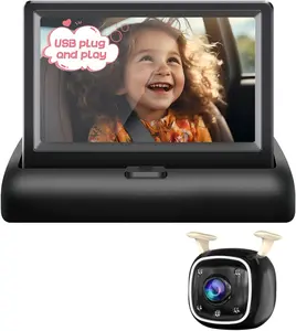Camera with 4.3'' , USB  Rear Facing Seat Camera,  1080P Night Vision, 150 Wide Angle, Easy Installation, Safe & Portable