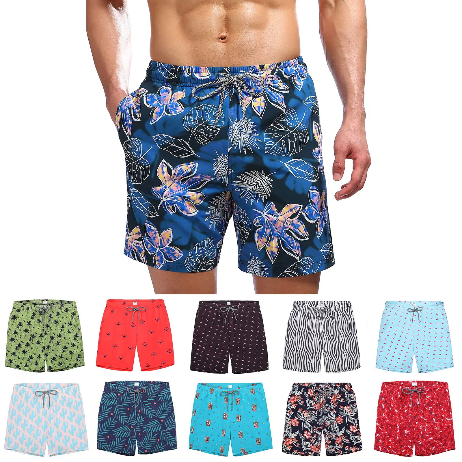 Men's Solid Athletic Swim Trunks, Quick-Dry Bathing Shorts with Mesh Lining and Secure Pockets for Beach and Water Sports, Swimbottoms, Orange, Polypropylene, Above The Knee