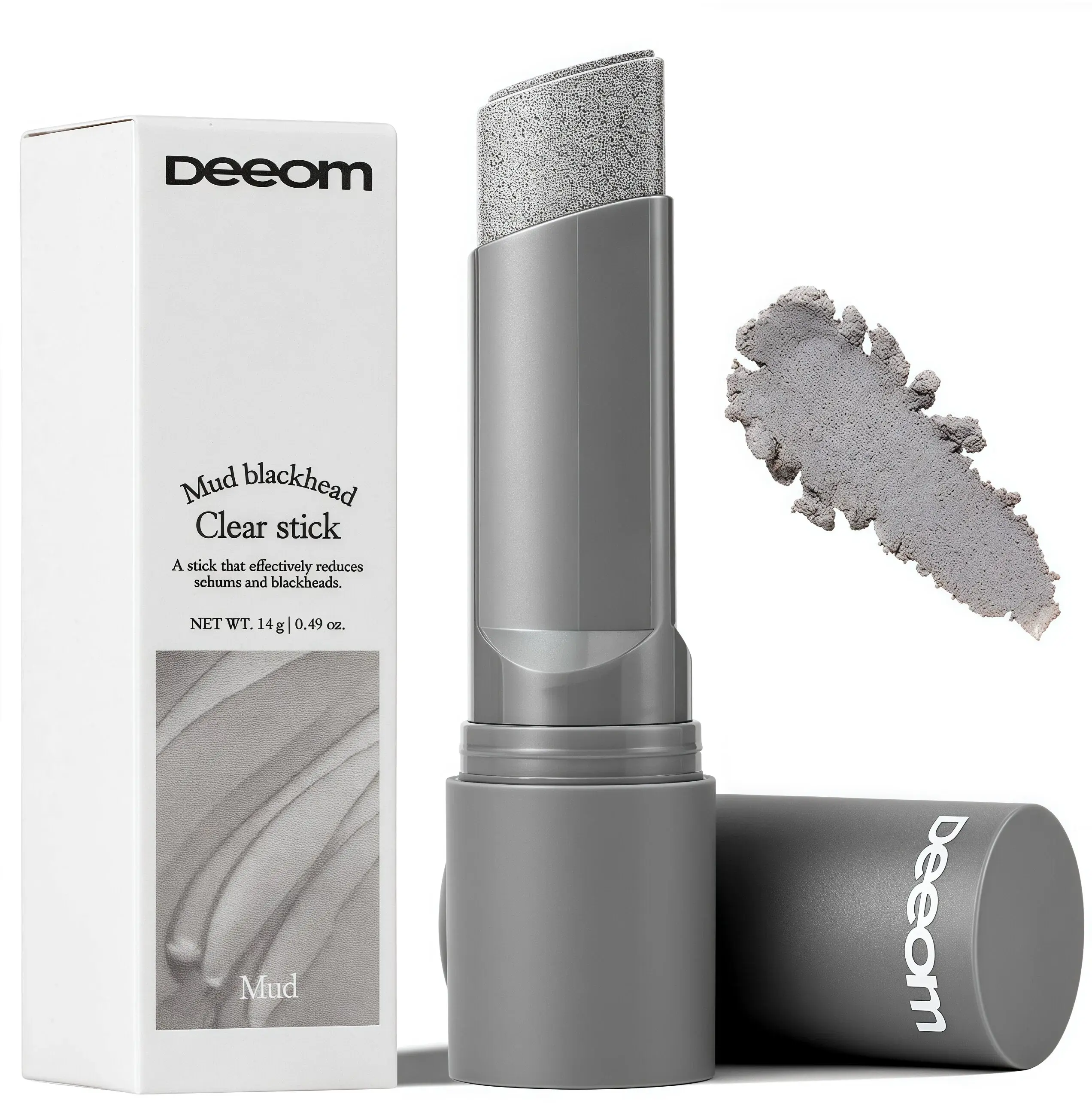 Deeom Mud Blackhead Clear Stick, Purifying Clay Mask Stick for Deep Pore Cleansing, Oil Control, Blackhead & Sebum Removal, Portable Targeted T-Zone Skincare Mask