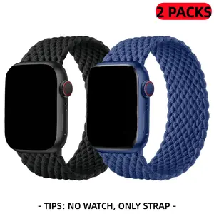 2-Pack Nylon Loop Replacement Bands for Iwatch, Single Circle Nylon Strap, Compatible with Apple Watch Series 9/8/7/6/5/4/3/2 Se Ultra 49mm Smartwatch Strap, Smart Watch Straps, Smart Watch Accessories, Wearable