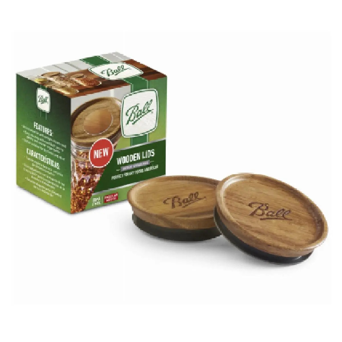 212 MAIN 3-Pack Regular Mouth Airtight BPA-Free Leak-Proof Reusable Kitchen Wooden Canisters with Acacia Lids, Stackable Bins for Dry Foods, Bin