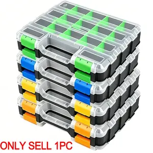 Multiple Color Options, 34 Compartment Dual-Sided Parts Box, Tool Organizer, Tool Boxes, Detachable Dividers, Ideal for Screws, Bolts, Nails, Beads, Jewelry Storage