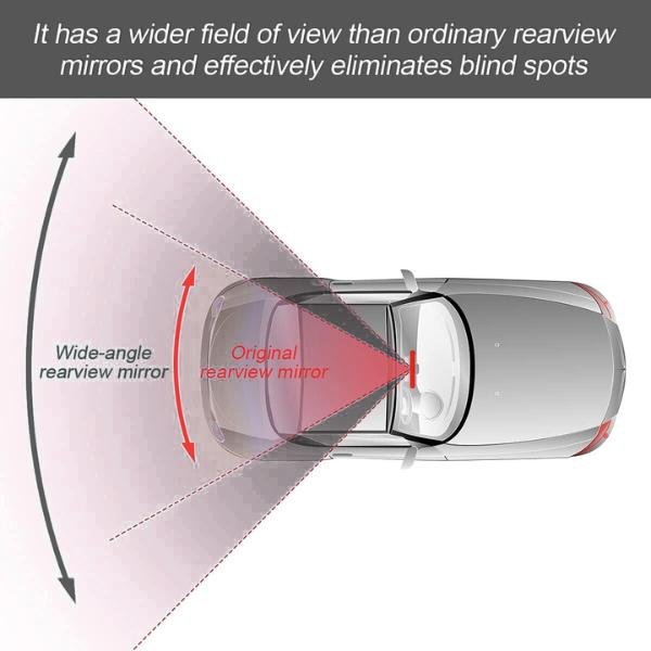 SINGARO Car Rear View Mirror  Anti-glare Panoramic Rear Mirrors Universal 11 Inch Convex Car Interior Clip on Extra Big Wide Angle Rearview Mirror Extender to Reduce Blind Spot for Car SUV Trucks
