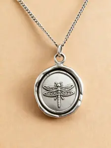 Vintage Punk Style Dragonfly Irregular Round Pendant Necklace, Simple Design Unisex Party Daily Wear, Versatile Jewelry for Men and Women, Gothic Vintage Dragonfly