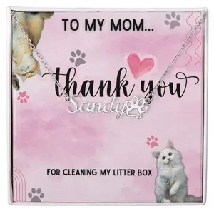 Gift for Cat Mom Custom Cat Name Necklace