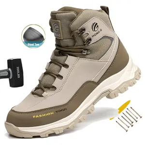 Safety Shoes Men Waterproof Work Boots Anti-smash Anti-puncture Protective Shoes Indestructible Steel Toe Boots Outdoor Sneaker