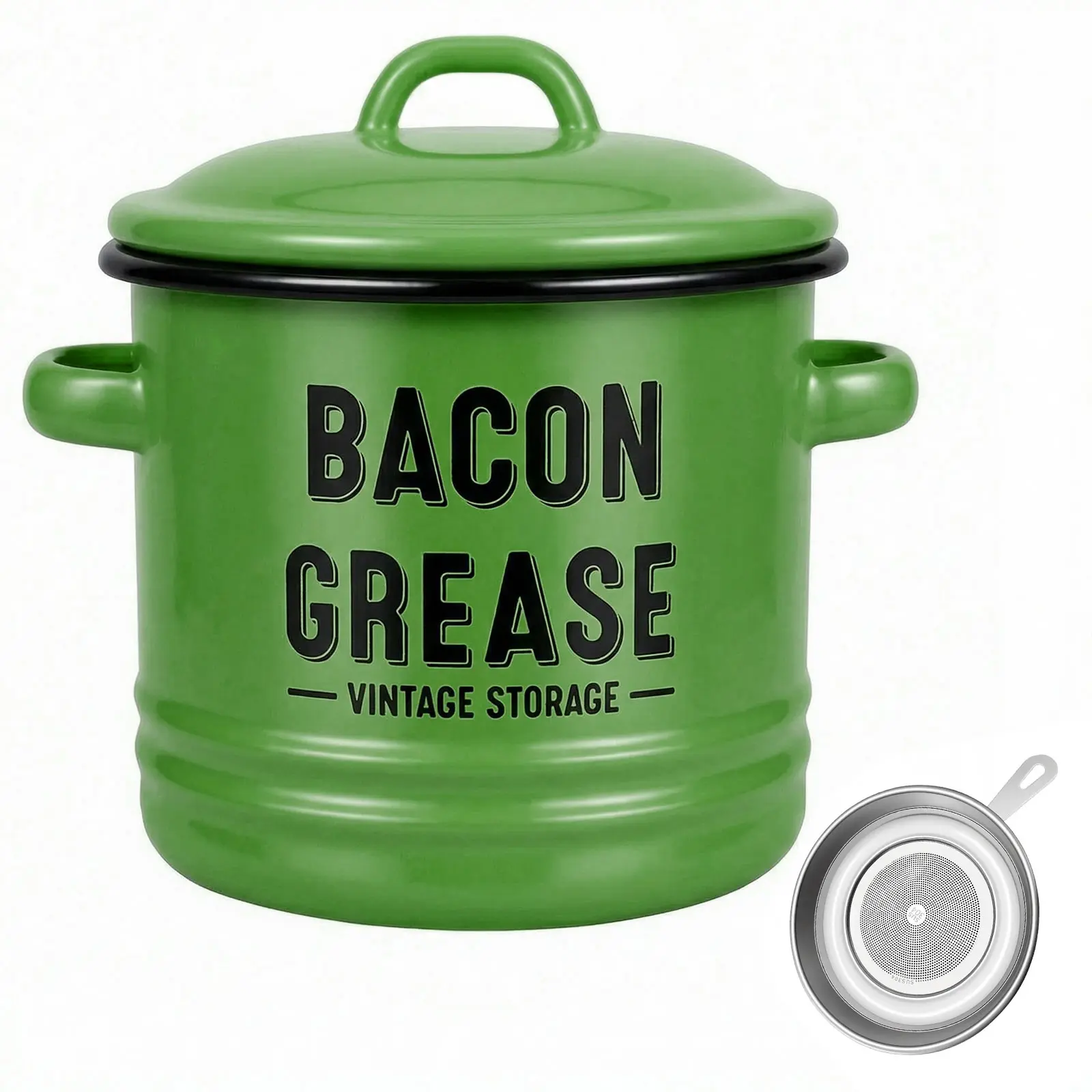 【AREL】40oz Bacon Grease Container with Strainer