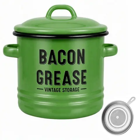 AREL 40oz Bacon Grease Container with Food Strainer - Multi-Functional Household Kitchen Supplies for Kitchen Use