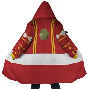 Red Ranger Cloak Coat, Power Rangers Men's Women's Hooded Coat Cosplay, Fleece Jackets Coats, Gift For Men And Women Menswear Clothing