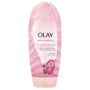 Olay Moisture Ribbons Plus Body Wash, Shea + Notes of Peony Blossom, 18 fl oz (532 ml)