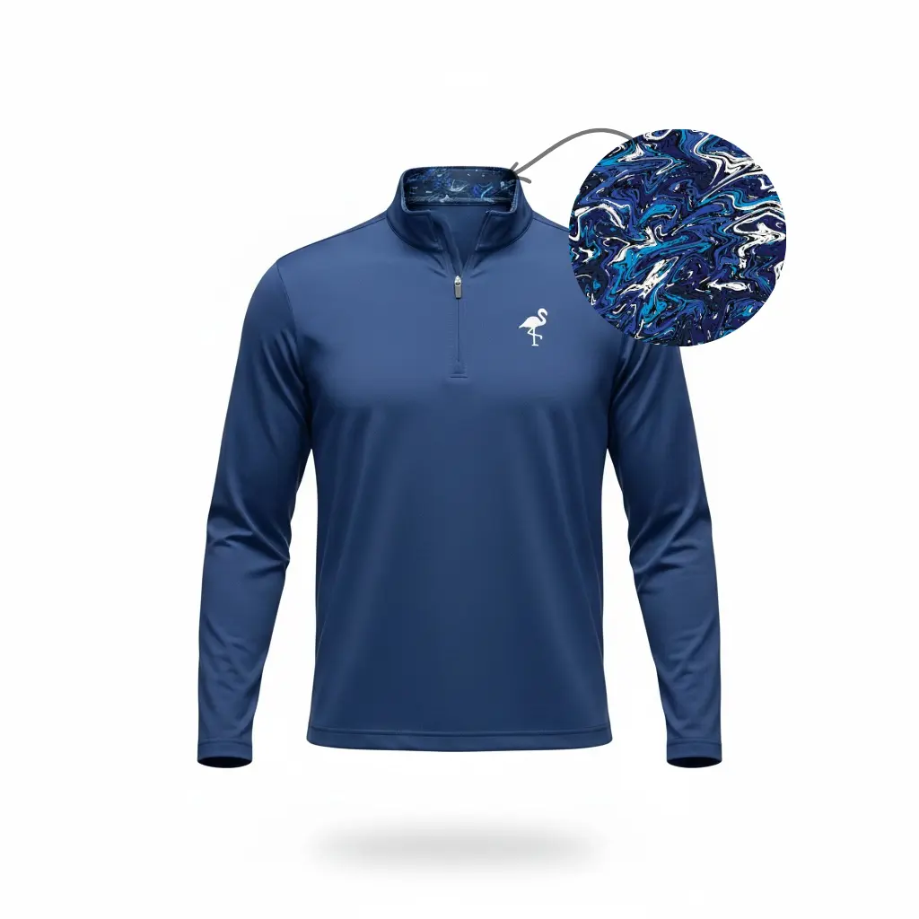Marble Wave Performance Quarter Zip | Lightweight Unisex Moisture-Wicking Golf Pullover