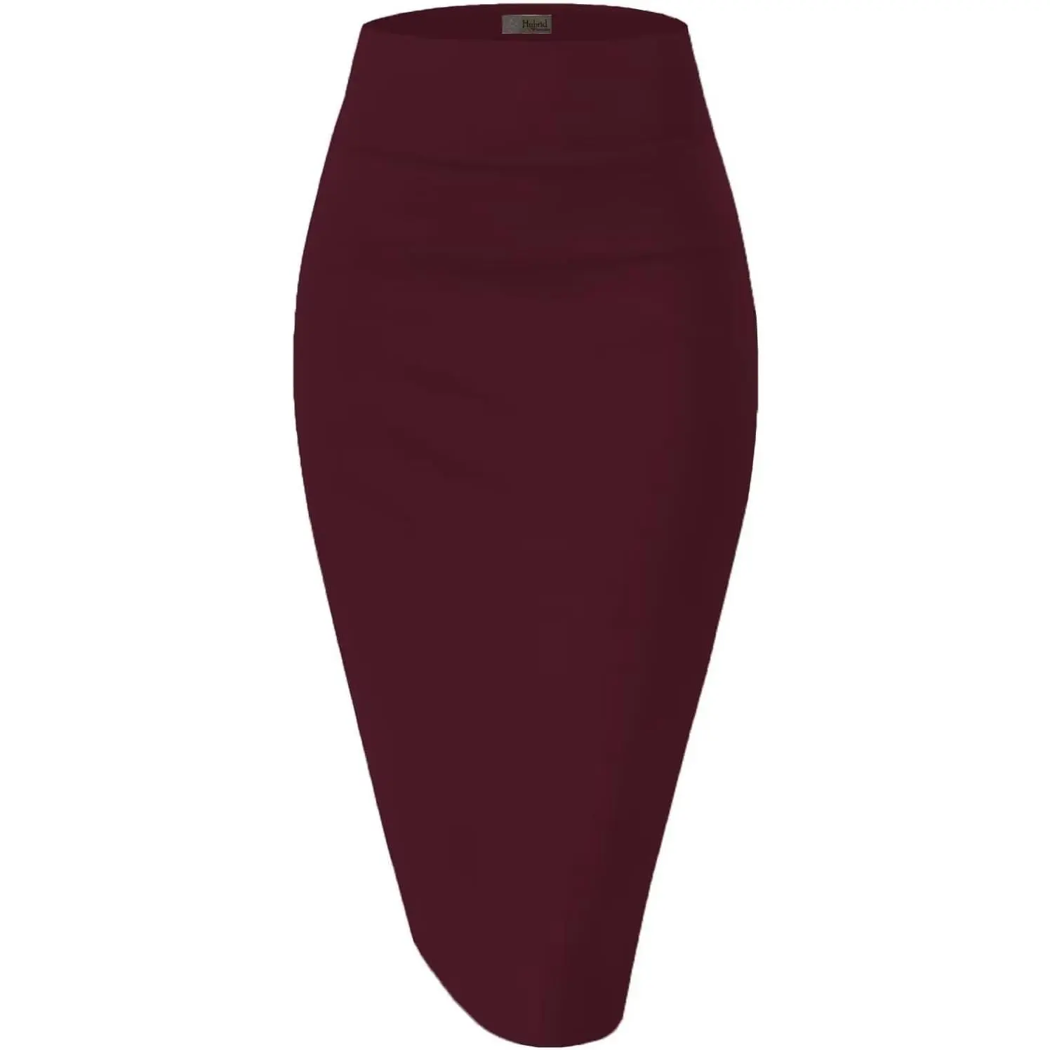 Women's High-Waist Stretchy Nylon Pencil Skirt - Knee Length, Slim Fit, Comfortable Bottoms for Business Casual Work Wear, Fabric Women's High-Waist Stretchy Nylon Pencil Skirt - Knee Length, Slim Fit, Comfortable Bottoms for Business Casual Work Wear, Fabric