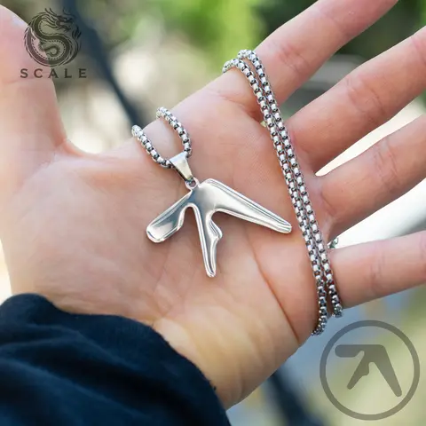 Unisex Aphex Twin Logo-Inspired Beaded Necklace - Metal-Coated Accessory Beaded Chain, Durable Fashion Accessory, Costume Necklaces, Celebrity-Inspired Gift for Music Fans Daily Wear
