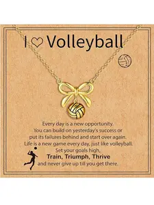 Baseball/football/volleyball/basketball Necklace for Girls Women, Sporty Jewelry Gift for Boyfriend, 16+3 Inch Copper Chain, Love Necklace, Dainty Necklace