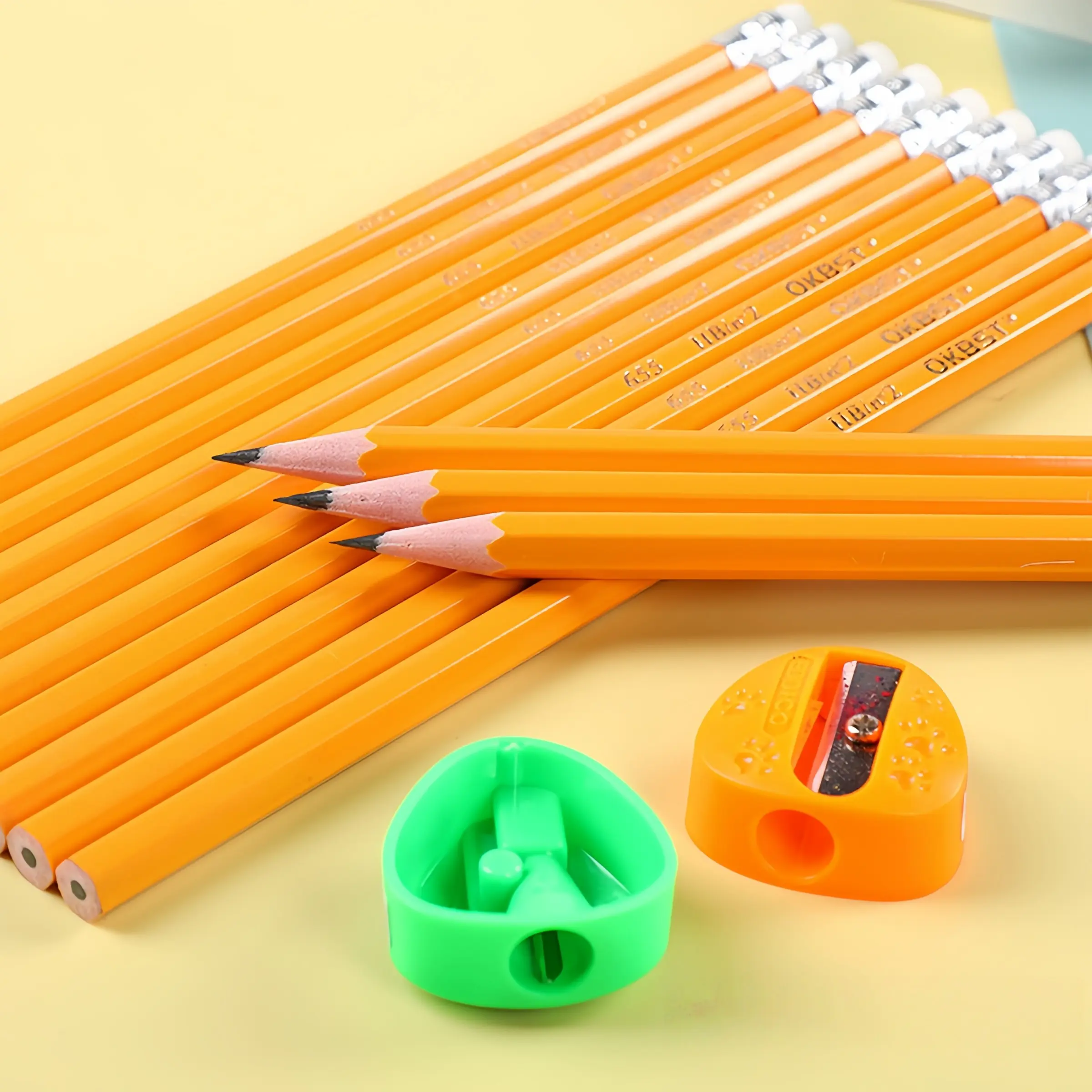 Teacher Edition Wood Core #2 Pencils, Pre-Sharpened Hb Lead Pencils with Erasers, Bulk Pack of 200 for School & Office Use