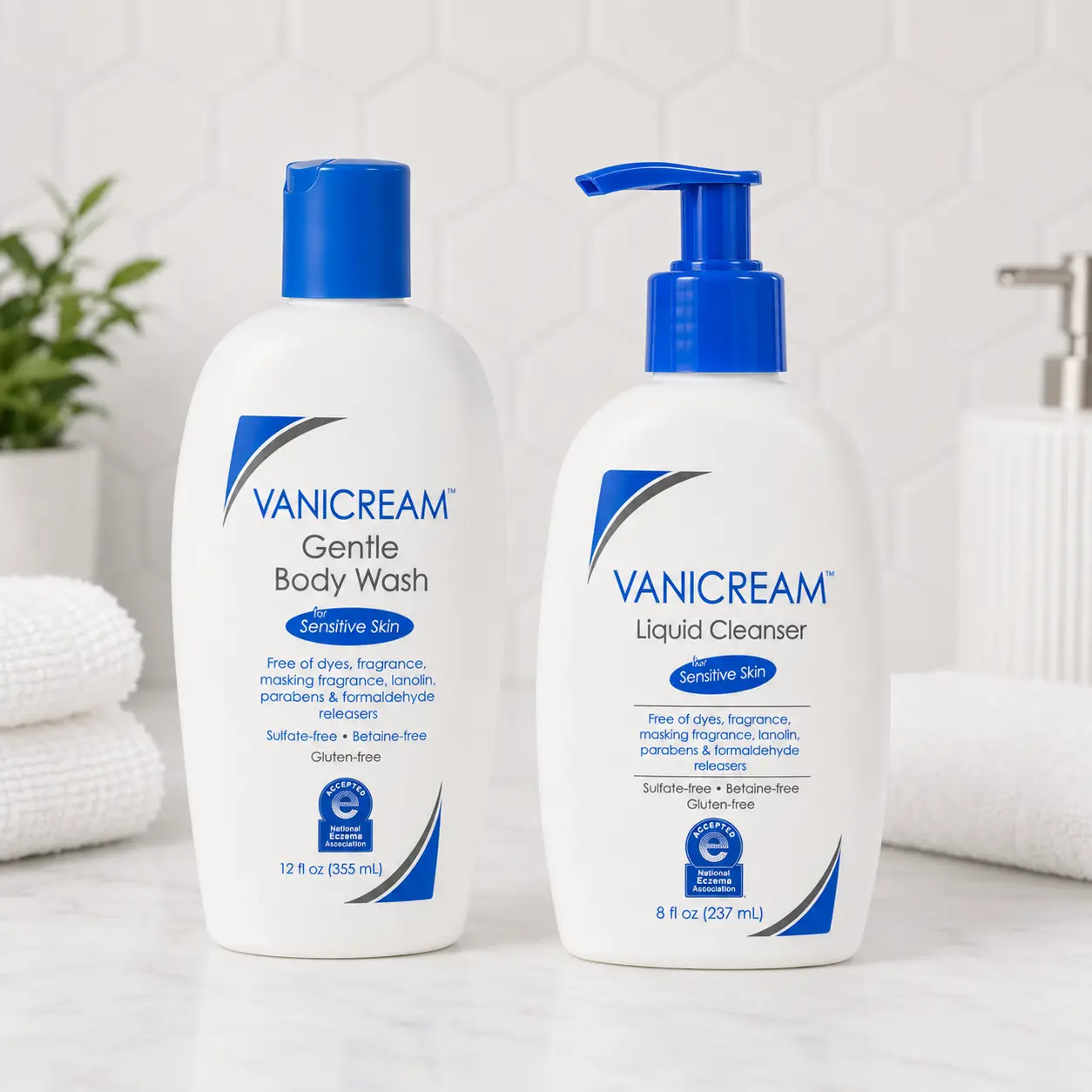 Vanicream Sensitive Skin Bundle | Gentle Body Wash + Liquid Cleanser