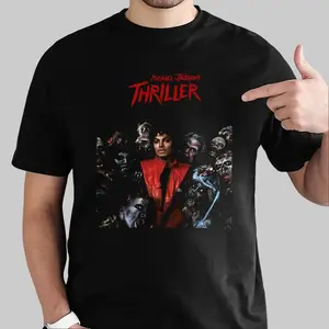 [SALE UP TO 50%] Michael Jackson Thriller Vintage 90s T-shirt, Retro Pop Icon Graphic Tee, Music Legend Outfit Style, Classic Aesthetic Fashion, Unisex Oversized Gift